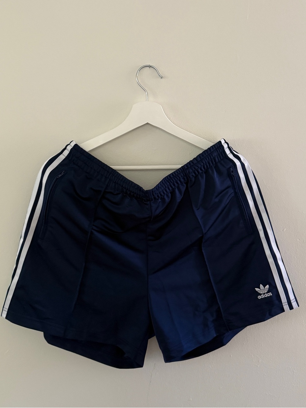 NWT adidas Women's Navy Athletic Shorts with White Stripes